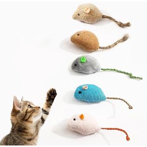 55 TRENDS 5X Cat Catnip Toys Crinkle Sound Interactive Durable Mouse Shape Catnip Toy for All Breeds Indoor Kitty Kitten Playing Fetch Exercise Toys
