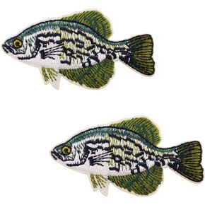 Deep Sea Fish Shirt DIY, Crappie Fish Fishing Fishermen Embroidered Iron on Patches
