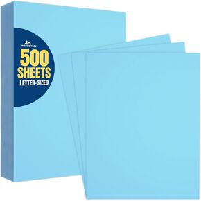 1InTheOffice Blue Copy Paper, Printer Paper, Colored Copy, 20 lbs., 8.5" x 11", 500 Pack