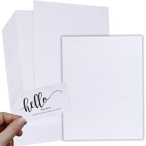 250 Pieces Printable Business Cards, Premium Paper, 2" x 3.5", 10 Cards Per Sheet (8.5" x 11"), Matte White, Printable Card Paper Easy Feed for Inkjet and Laser Printers (25 Sheets)