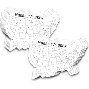 Where I've Been Map Coloring Sticker 10 Pcs Where I Have Been Decal Track Journal Labels Visited Map Travel Sticker 3.5x4.5 Coloring Travel Decal for Track Travels Journal Visited Traveler (Color 1)