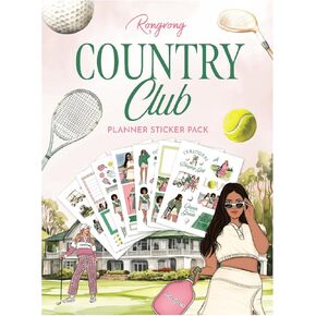 Rongrong Country Club Planner Sticker Pack for Planners, Calendars and Journals – Premium Quality Hand Drawn Pickleball, Golf, and Tennis – Scrapbook Accessories – 10 Pages