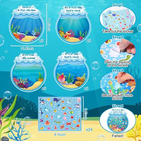 Funrous 24 Sets Summer Bucket DIY Craft Kits 10.2x11.8 Inch Make Your Own Summer Activity Art Large Beach Birthday Stickers Crafts for Beach Theme Birthday Gift Home Classroom Activities Decor(Bucket) in Saudi Arabia