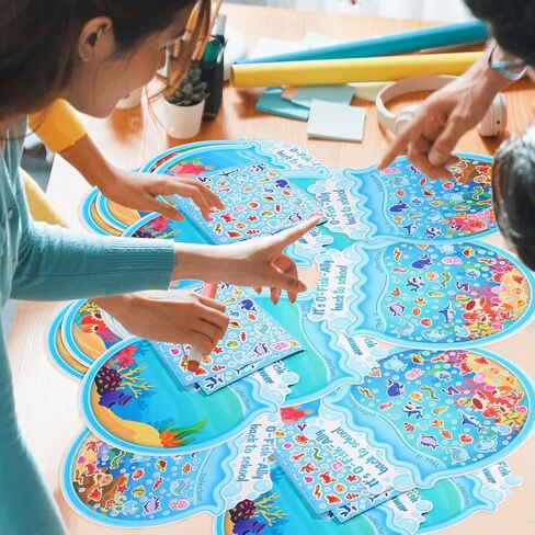 Funrous 24 Sets Summer Bucket DIY Craft Kits 10.2x11.8 Inch Make Your Own Summer Activity Art Large Beach Birthday Stickers Crafts for Beach Theme Birthday Gift Home Classroom Activities Decor(Bucket) in Saudi Arabia