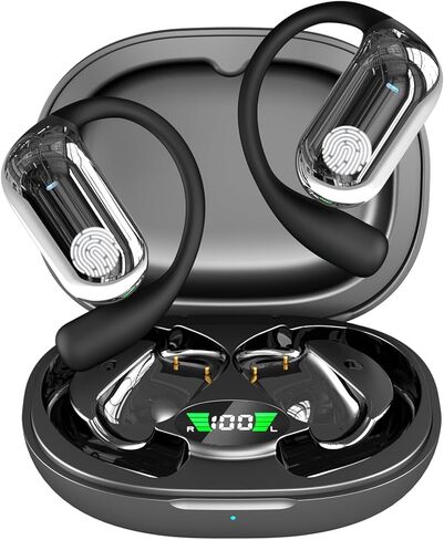 AI Languages Translator Earbuds,Translation Earbuds Real Time,Translating Headphones Bone Conduction,Audifonos Traductores Inglés español,Bluetooth Translation Earbuds,Q16S Black in Saudi Arabia