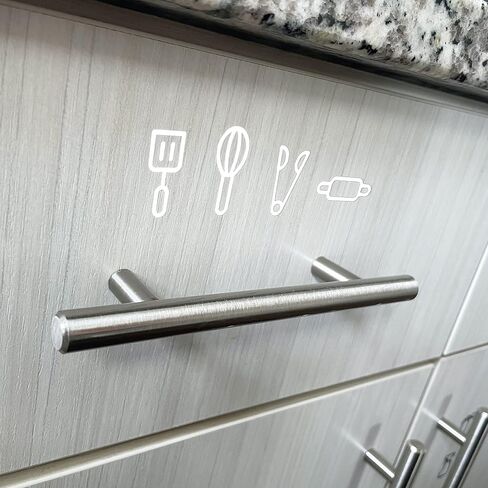 Kitchen Cabinet Label Decals, 34 pcs Decal Set, Kitchen Organization, Kitchen Labels, Waterproof and Removable (White) in Saudi Arabia
