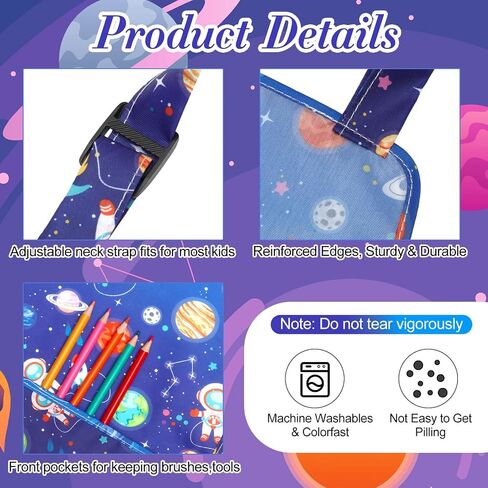 Xtinmee 2 PCS Kids Apons with Mobicets Trapplable Strap for Girls Boys Painting Cooking Baking Art in Saudi Arabia