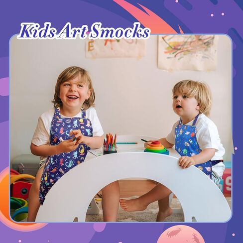 Xtinmee 2 PCS Kids Apons with Mobicets Trapplable Strap for Girls Boys Painting Cooking Baking Art in Saudi Arabia