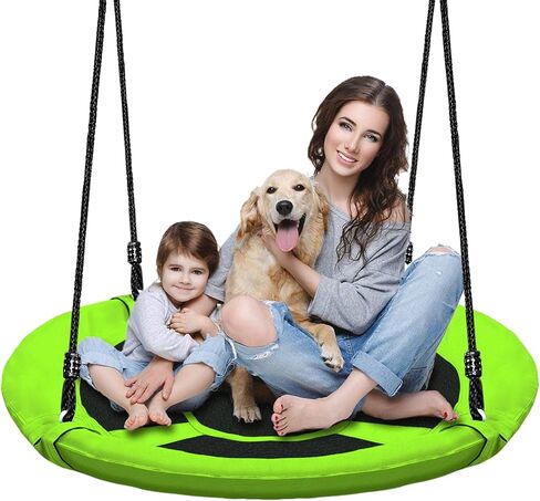 40 Inch Green Saucer Tree Swing Set for Kids Adults 500lb Weight Capacity Waterproof Flying Swing Seat Outdoor Playground, Backyard in Saudi Arabia