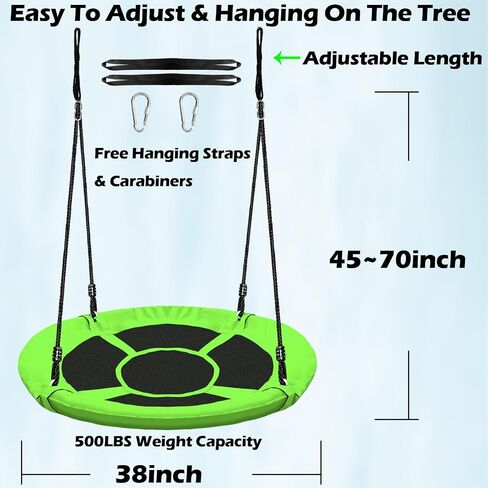 40 Inch Green Saucer Tree Swing Set for Kids Adults 500lb Weight Capacity Waterproof Flying Swing Seat Outdoor Playground, Backyard in Saudi Arabia