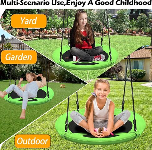 40 Inch Green Saucer Tree Swing Set for Kids Adults 500lb Weight Capacity Waterproof Flying Swing Seat Outdoor Playground, Backyard in Saudi Arabia