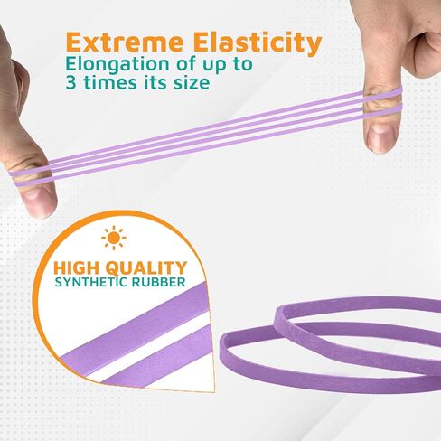 PlasticMill Lavender Rubber Bands Size 33 (3 1/2" x 1/8") - #33 Colored Rubber Bands Office Supplies - Strong, Elastic Bands for Crafts, Balloon Garland, Cash, File Folders (1,000-Pack) in Saudi Arabia
