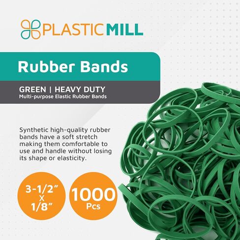 PlasticMill Lavender Rubber Bands Size 33 (3 1/2" x 1/8") - #33 Colored Rubber Bands Office Supplies - Strong, Elastic Bands for Crafts, Balloon Garland, Cash, File Folders (1,000-Pack) in Saudi Arabia