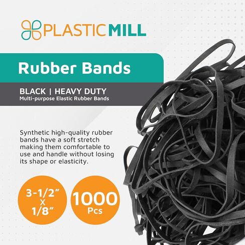 PlasticMill Lavender Rubber Bands Size 33 (3 1/2" x 1/8") - #33 Colored Rubber Bands Office Supplies - Strong, Elastic Bands for Crafts, Balloon Garland, Cash, File Folders (1,000-Pack) in Saudi Arabia