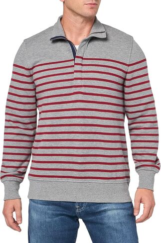 Brooks Brothers Men's Long Sleeve Mariner Stripe Half-Zip in Saudi Arabia