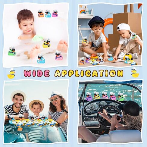 72 Pcs Duck Tag Cruise Kit Includes 24 Mini Cruise Glitter Rubber Ducks with Sunglasses Bulk 24 Duck Tags 24 Elastic Rubber Bands for Cruising Luggage Game Rewards (Rudder Style) in Saudi Arabia