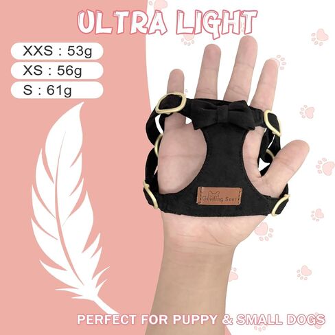 Guiding Star Puppy Harness and Leash Set, No Pull Lightweight Soft Adjustable Escape Proof Pet Harness Vest with Multifunction Dog Leash for Puppy Small Size Dog (Pink-XXS) in Kuwait