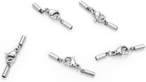 20 Sets Adabele 304 Grade Surgical Stainless Steel Endcaps with Clasps for 1mm (0.04 Inch) Beading Cord Wire Thread for Jewelry Craft Making SJF225-1 in Saudi Arabia