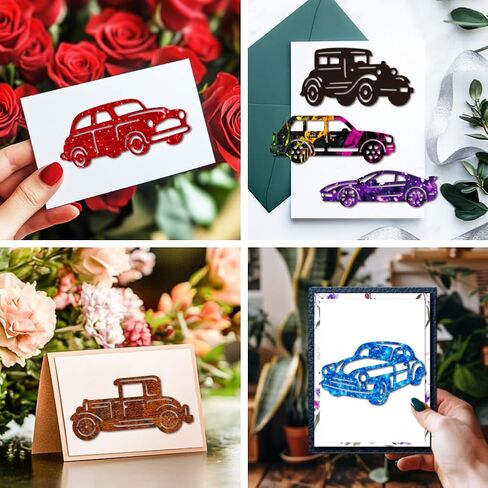 Mayjoydiy 6 Styles Car Die Cuts لتصنيع البطاقات سيارات سيارات سيارات السيدان التي تقطع القطع المعدنية يموت السيارات الرياضية سيارات رجعية الورق الورق Crack Cuts Stencil in Kuwait