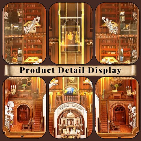 Book Nook Kit - DIY Miniature Dollhouse with LED Lights for Adults & Teens, Fantasy Tarot-Themed 3D Wooden Bookshelf Decor, for Craft Lovers in Saudi Arabia