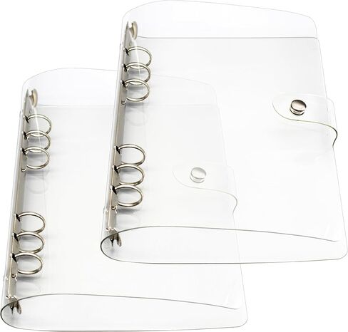 A5 دفتر Notebook Binder photocard ، شفافة ورقة المنظم الشفافة منظم الموثق 6 مخطط رنين الميزانية مع سلسلة مرنة (شفافة) in Kuwait