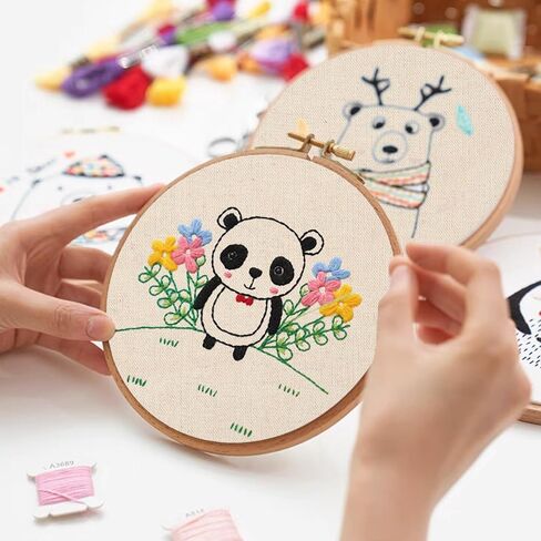 16 PCS Embroidery Fabric, Pre-Cut Beige Natural Linen Needlework Embroidery Cloth Fabric, 4 Different Sizes 5.9 to 11.8inch, Embroidery Cloth Squares for Embroidery Garment Craft in Kuwait