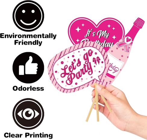 Hot Pink Birthday decorations Party Supplies,Photo Booth Props for Girls,Pink Fringe Backdrop,Pink Balloons for women in Kuwait