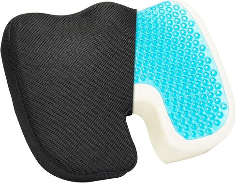 VEVOR Seat Cushion, Cooling Gel + Memory Foam Seat Cushion, Pressure-Relief Wheelchair Seat Pad with U-Shaped Cutout & Removable Cover, Lightweight and Portable for Travel, Car, Office, Airplane in Kuwait