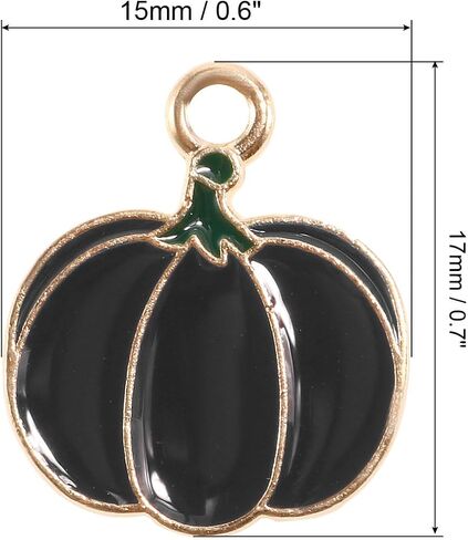 PATIKIL Pumpkin Pendants, 50 Pack Enamel Pumpkin Beads Metal Pumpkins Charm for Jewelry Making Bracelet Necklace Earring Keychain in Saudi Arabia