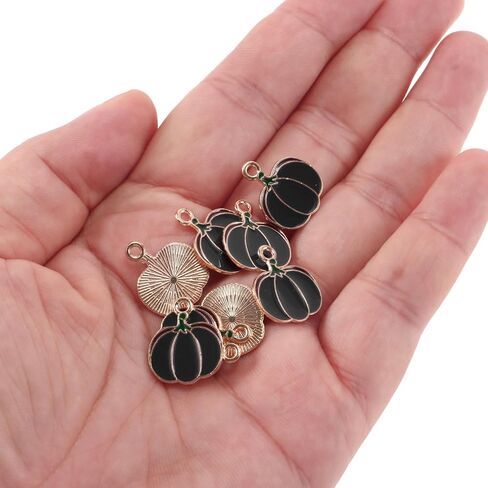 PATIKIL Pumpkin Pendants, 50 Pack Enamel Pumpkin Beads Metal Pumpkins Charm for Jewelry Making Bracelet Necklace Earring Keychain in Saudi Arabia