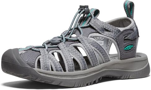 KEEN Women's Whisper Closed Toe Sport Sandals, Granite Green/Peach Parfait, 9 in Saudi Arabia