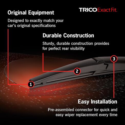 TRICO Exact Fit 15 Inch Rear Wiper Blade Fits Select Audi, Bentley, Dodge, Land Rover, Mercedes-Benz, Porsche, And Volkswagen Model Years, Part Number 15-1 in Saudi Arabia