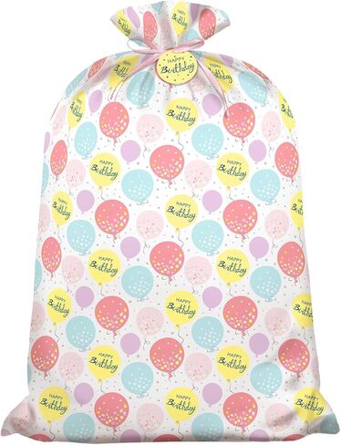 56" Extra Large Blue Plastic Gift Bag, Jumbo Happy Birthday Gift Bag with Tag and Tie for Boy Kids Birthdays Parties or Holiday in Saudi Arabia