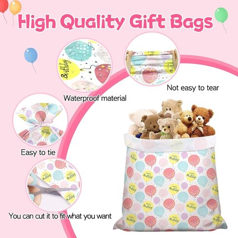 56" Extra Large Blue Plastic Gift Bag, Jumbo Happy Birthday Gift Bag with Tag and Tie for Boy Kids Birthdays Parties or Holiday in Saudi Arabia