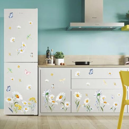 56 PCS Hello Spring Window Cling Sticker, Tulip Butterfly Flower Window Decal for Home Party Supplies Shop Window Glass Display Decoration in Kuwait