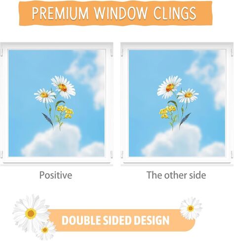 56 PCS Hello Spring Window Cling Sticker, Tulip Butterfly Flower Window Decal for Home Party Supplies Shop Window Glass Display Decoration in Kuwait