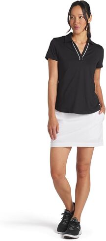 PUMA GOLF Women's CLOUDSPUN Piped SS Polo, Puma Black in Saudi Arabia