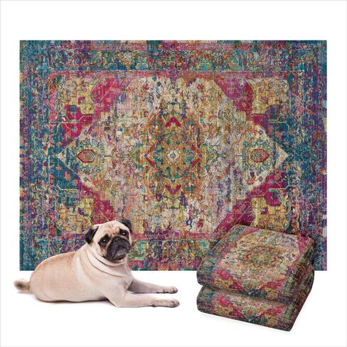 وسادات تبول للكلاب قابلة للغسل من Lovewag | قطعتان من وسادات التبول المضادة للانزلاق والقابلة لإعادة الاستخدام مقاس 36 بوصة × 48 بوصة | وسادات فائقة الامتصاص ومقاومة للماء لتبول الجراء | وسادة تدريب الكلاب مقاومة للتسرب والتحكم في الرائحة - لون أزرق فضي ل in Kuwait