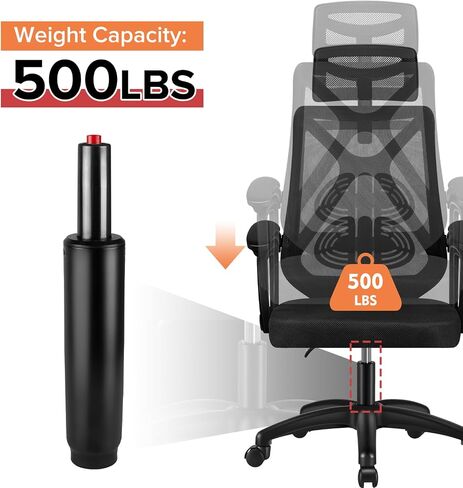 رفع غاز Donext لكراسي المكتب ، بديل أسطوانة الغاز البالغ 3.9 بوصة (500 رطل) مع مكبس قطر 2 '، الحجم العالمي يناسب معظم الكراسي ، أعلى الدرجة الرابعة ، الأسود in Kuwait