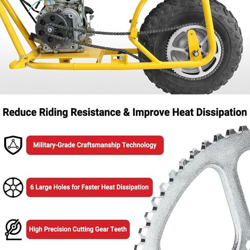 GREHUA 75 Tooth #35 Chain Rear Drive Sprocket Cog with Master Link for CT100U CC100X Baja Hensim Doodle Bug DB30 Motovox MBX10 MBX11 MM-B80 Classic 1000w Electric Mini Bike Go Kart Parts in Saudi Arabia