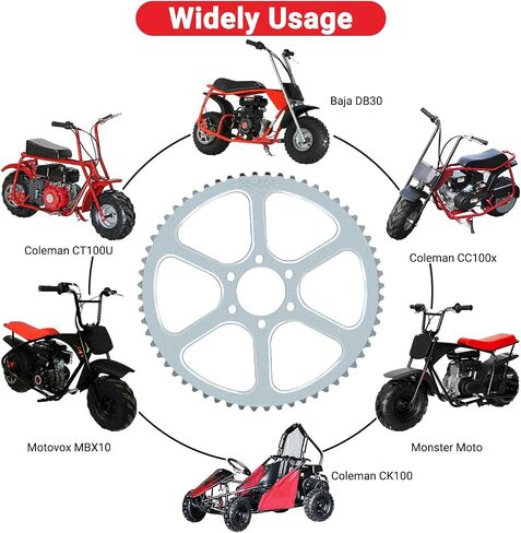 GREHUA 75 Tooth #35 Chain Rear Drive Sprocket Cog with Master Link for CT100U CC100X Baja Hensim Doodle Bug DB30 Motovox MBX10 MBX11 MM-B80 Classic 1000w Electric Mini Bike Go Kart Parts in Saudi Arabia