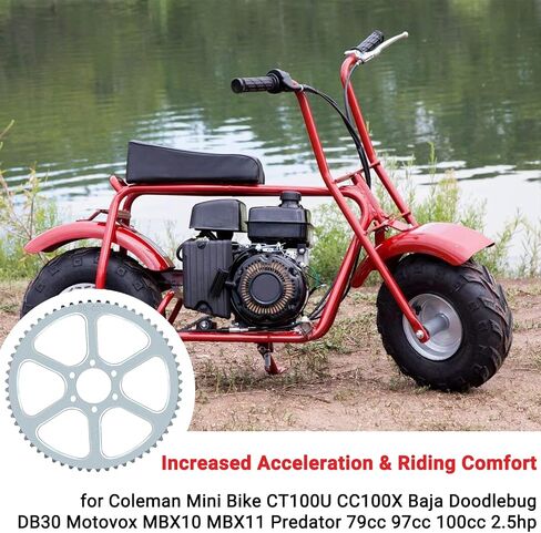 GREHUA 75 Tooth #35 Chain Rear Drive Sprocket Cog with Master Link for CT100U CC100X Baja Hensim Doodle Bug DB30 Motovox MBX10 MBX11 MM-B80 Classic 1000w Electric Mini Bike Go Kart Parts in Saudi Arabia