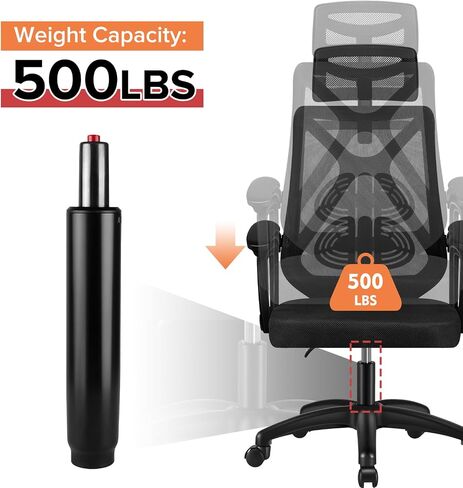 رفع غاز Donext لكراسي المكتب ، بديل أسطوانة الغاز البالغ 3.9 بوصة (500 رطل) مع مكبس قطر 2 '، الحجم العالمي يناسب معظم الكراسي ، أعلى الدرجة الرابعة ، الأسود in Kuwait