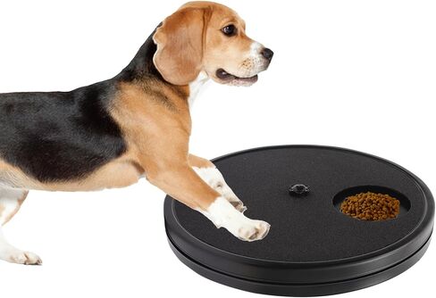 3 in 1 Rotatable Dog Scratch Board with Food Storage Compartment Box Round Stress-Free Scratch Pad ABS Nail Grinder Claw Care Dog Claw Grinder Board (Black) in Saudi Arabia