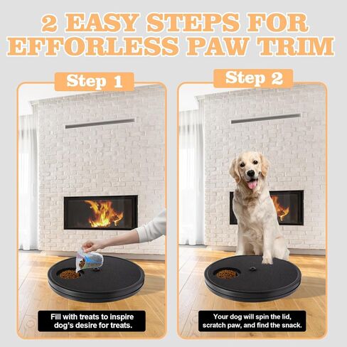 3 in 1 Rotatable Dog Scratch Board with Food Storage Compartment Box Round Stress-Free Scratch Pad ABS Nail Grinder Claw Care Dog Claw Grinder Board (Black) in Saudi Arabia