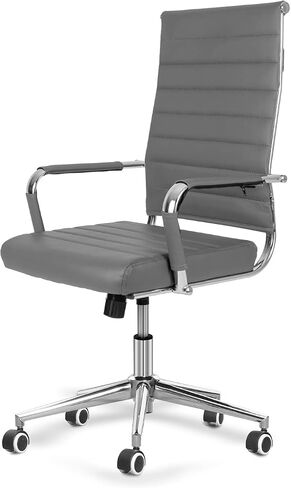 Okeysen Office Desk Chair Conference Room Chairs Modern Ergonomic Executive Swivel Chair Adjustable Height PU Leather Home Desk Chairs with Armrests Comfy Computer Task Chairs with Wheels (Black) in Kuwait