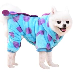 Dog Tiger Halloween Costume Cat Hoodies with Bunny Ears and Tail Puppy Warms Hooded Coat Pet Winter Clothes for Small Medium Dogs Kitten Kitty (Orange, Small)