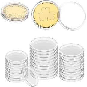 30 Pcs Silver Dollar Coin Holder Plastic Clear Coin Capsules Coins Collection Supplies Protectors for Collectors Silver Dollars Morgan Cent Quarter Storage Cases Gifts 40/45/50 cm