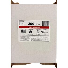 Universal Thermal Paper | 200-8.5x11 Inch Sheets | Compatible With All Thermal Printers | Made in the U.S.A.