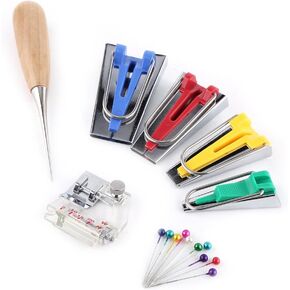 Bias Tape Maker DIY Fabric Tape Maker Set, Easy to Use, Save Time and Money, with Different Sizes for Making Bias Tapes, for Sewing Project, Arts and Crafts